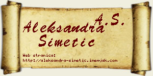 Aleksandra Simetić vizit kartica